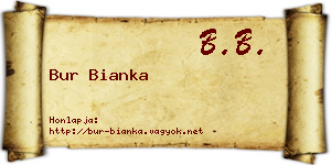 Bur Bianka névjegykártya